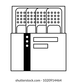 box packing with medicinal bandages isolated icon