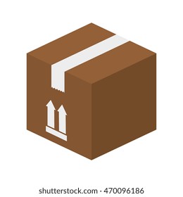 box packing top arrow label package cube closed delivery vector illustration isolated