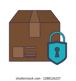 Box with padlock symbol