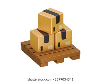  box pallet icon 3d illustration render