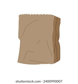 box paper lunch bag cartoon. brown template, sack flour, breakfast delivery box paper lunch bag sign. isolated symbol vector illustration
