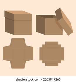 box paper packaging templates symmetric design