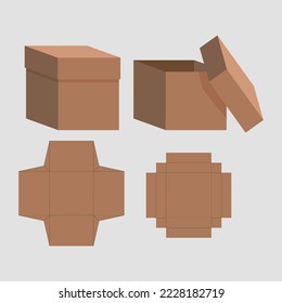 box paper packaging templete design
