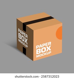 Box paper realistic packaging template for decoration
