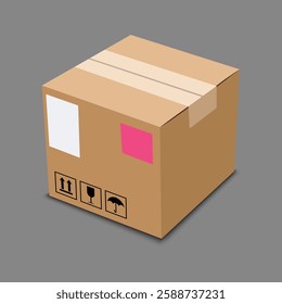 Box paper realistic packaging template for decoration