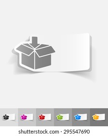 box paper sticker with shadow. Vector illustration