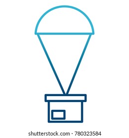 Box with parachute delivery symbol