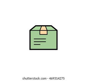 Icono de entrega de paquetes de caja. Ilustración vectorial de la caja de paquetes