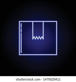 box parcel line icon in blue neon style. Set of logistics illustration icons. Signs, symbols can be used for web, logo, mobile app, UI, UX