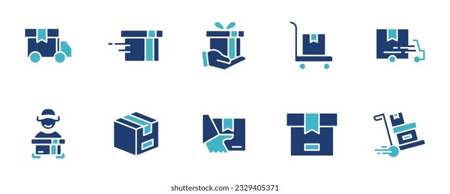 Box parcel package delivery icon online shipping service symbol illustration