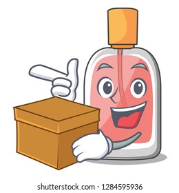 With box parfum botlle shape on the cartoon