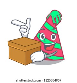 With box party hat character cartoon
