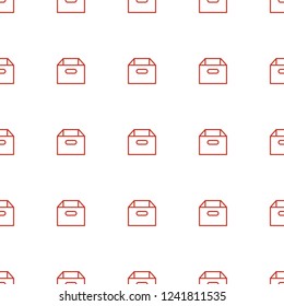 box pattern repeat seamless on white background. Editable outline box icons from education collection.  icon for web and mobile.