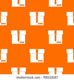 Box pattern repeat seamless in orange color for any design. Vector geometric illustration
