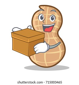 With box peanut character cartoon style