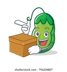 With box peas character cartoon style
