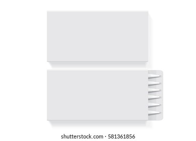 Box with pen for your design and logo. Easy to change colors. EPS10