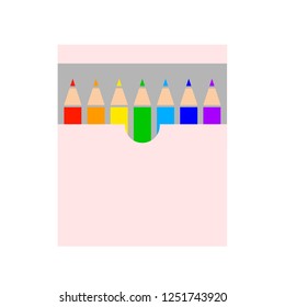 box pencil icon vector illustration, education tools, set colored pencils