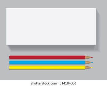 Box with pencils for your design and logo. Easy to change colors. EPS10