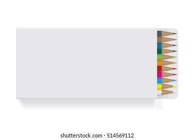Box with pencils for your design and logo. Easy to change colors. EPS10