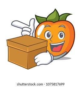 With box persimmon character cartoon style
