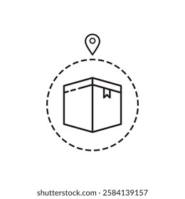Box and pin logo icon design