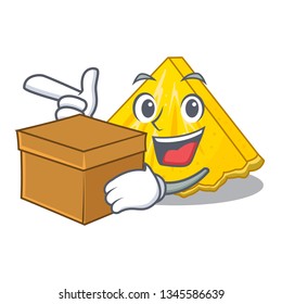 With box pineapple slice isolated in the mascot