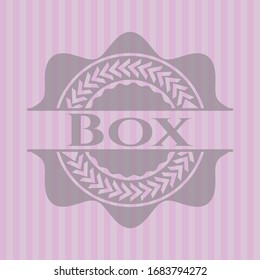 Box pink emblem. Vector Illustration. Detailed.