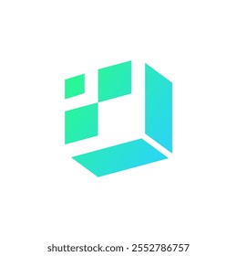 The "Box Pixel" logo design merges the concept of structure with digital innovation, using a box shape crafted from pixelated elements.