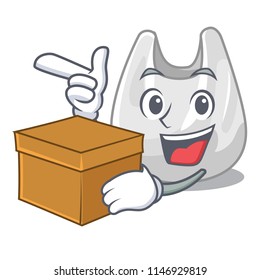 With box plastic bag character cartoon