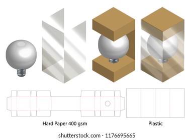 box with plastic window die cut mock up template 