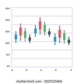 A Box Plot Chart Icon In Flat Editable Design