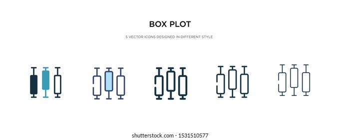 box plot icon in different style vector illustration. two colored and black box plot vector icons designed in filled, outline, line and stroke style can be used for web, mobile, ui