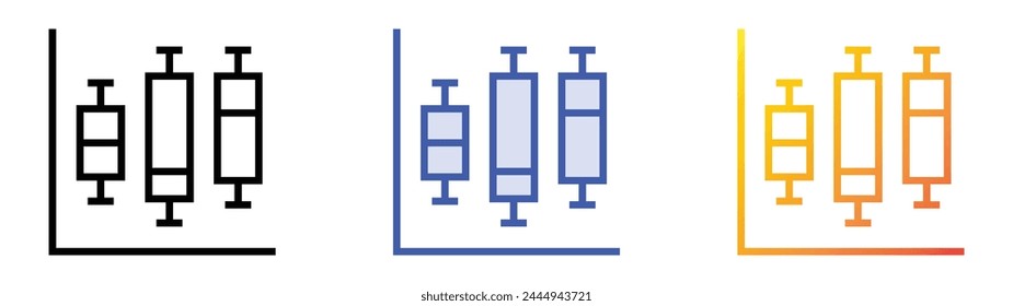 box plot icon. Linear, Blue Fill and Gradient Style Design Isolated On White Background