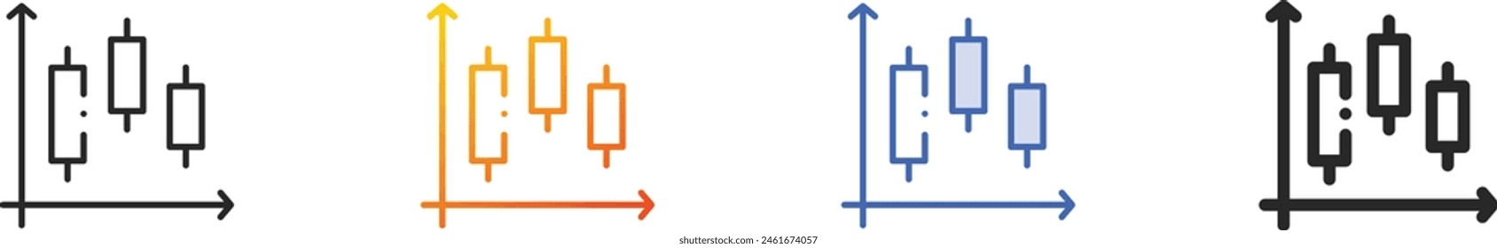 box plot icon.Thin Linear, Gradient, Blue Stroke and bold Style Design Isolated On White Background