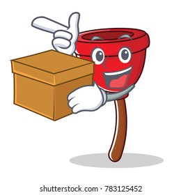 With box plunger character cartoon style