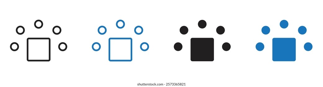 Box points icon Flat line symbol