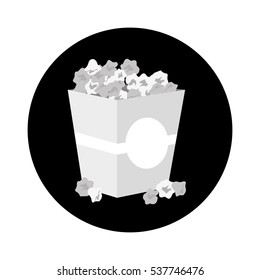 box with pop corn icon over white background. vector illustration