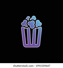 Box Of Popcorn blue gradient vector icon