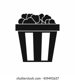 Box of popcorn icon in simple style isolated on white background. Food symbol