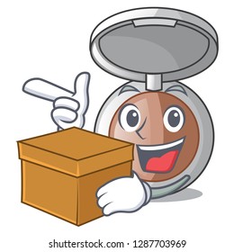 With box powder makeup isolated in the mascot