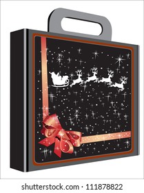 Box of presents under the Christmas