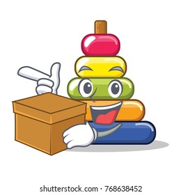With box pyramid ring character cartoon