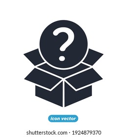 box question icon. box mystery question symbol template for graphic and web design collection logo vector illustration