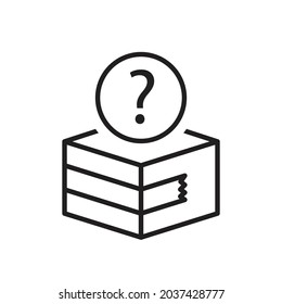 Box with question mark sign. vector illustration