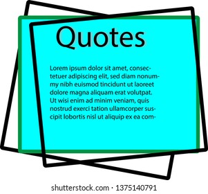 Box for quote. Illustration color box.