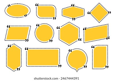 box quote set design, with dotted line frame, editable vector eps 10 design, available in square, circle, hexagon and other shapes.