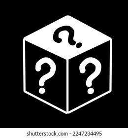 box random vector icon isolated on black background, vector illustration, vector art