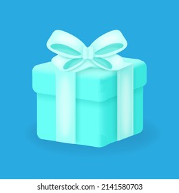 Box realistic design 3d blue gift boxes with ribbon on blue background, 3d rendering of box for holiday, surprise, for web app, vector illustration