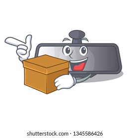 With box rear view mirror in cartoon shape